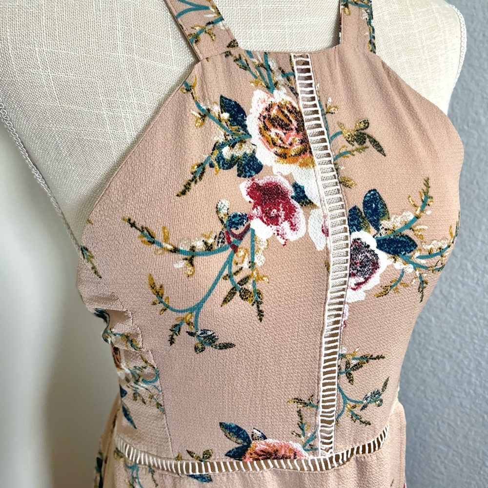 Women's Mauve Floral Print Maxi Dress - Picture 2 of 10